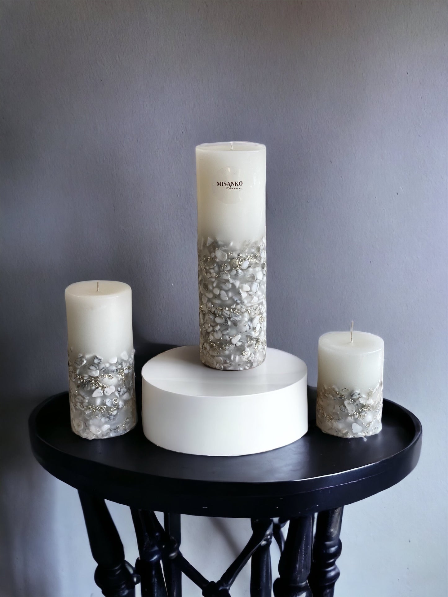 Clear Quartz & Howlite