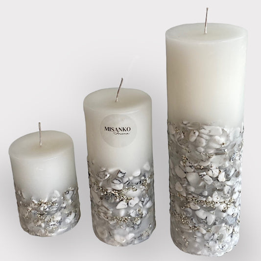 Clear Quartz & Howlite